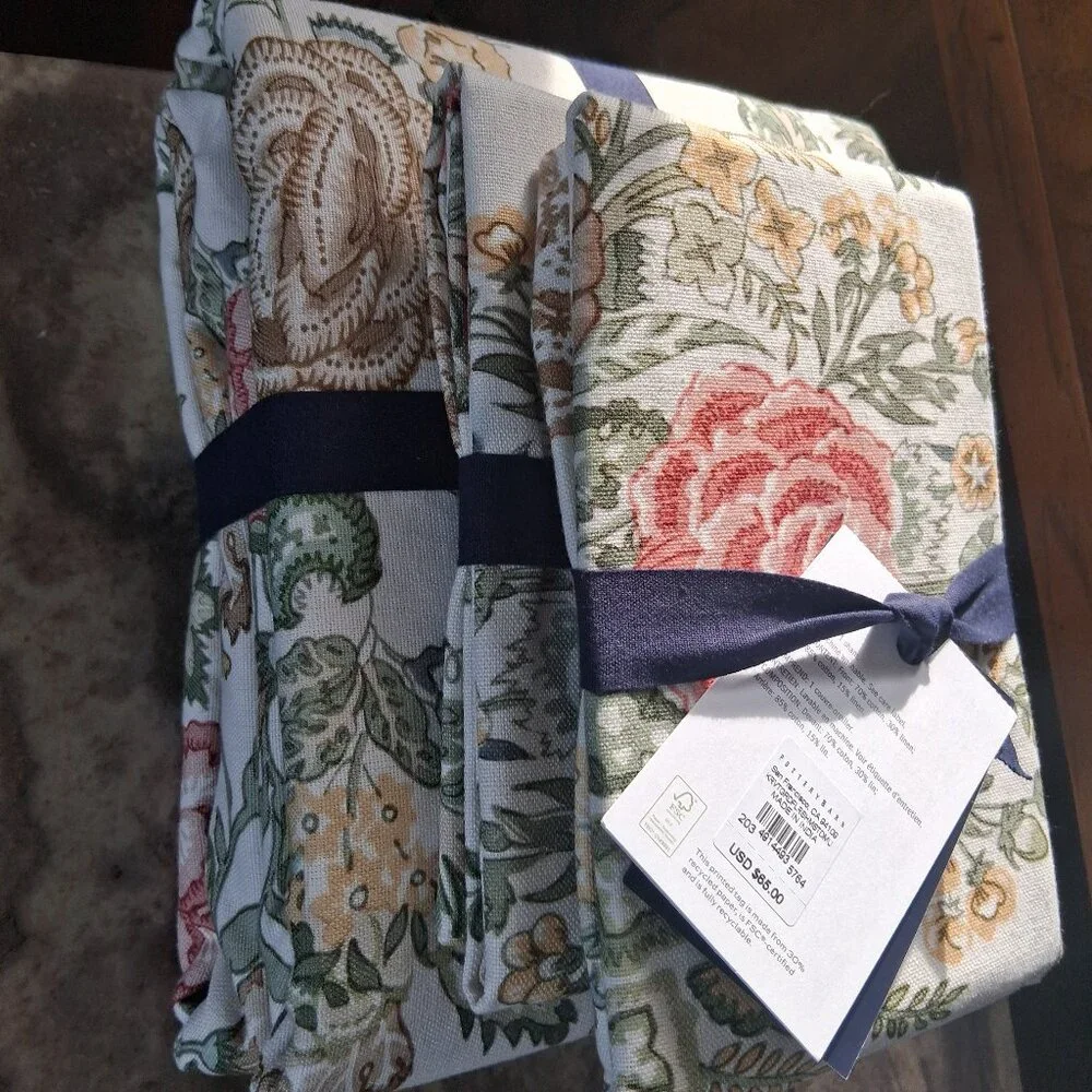 NEW Pottery Barn x Kravet GRANDIFLORA Reversible F/Q Duvet + 2 Shams